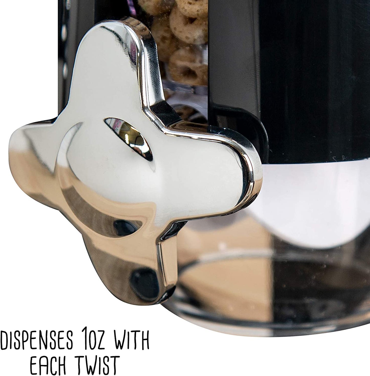 AJ Double Cereal Dispenser, Cereal Dispenser with 2 Containers of 500ml, Black