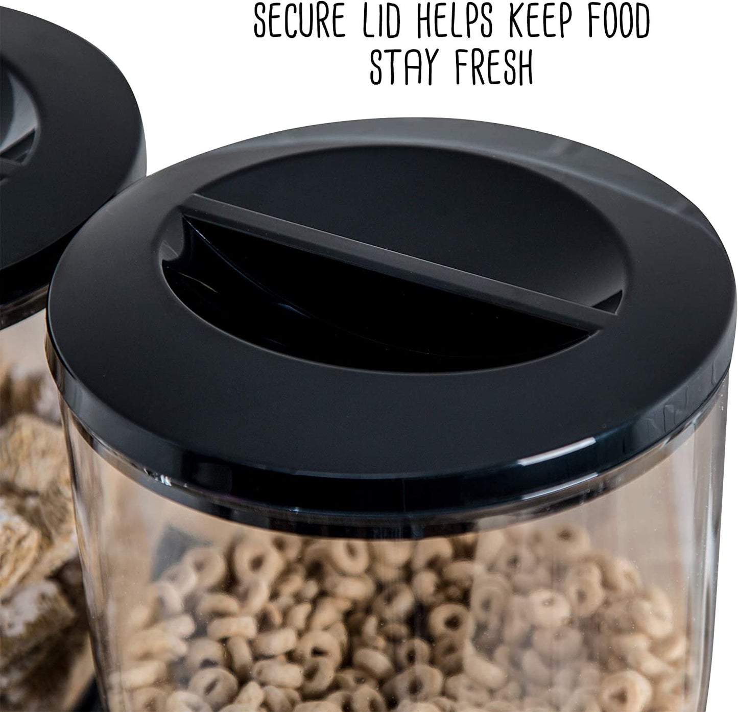 AJ Double Cereal Dispenser, Cereal Dispenser with 2 Containers of 500ml, Black