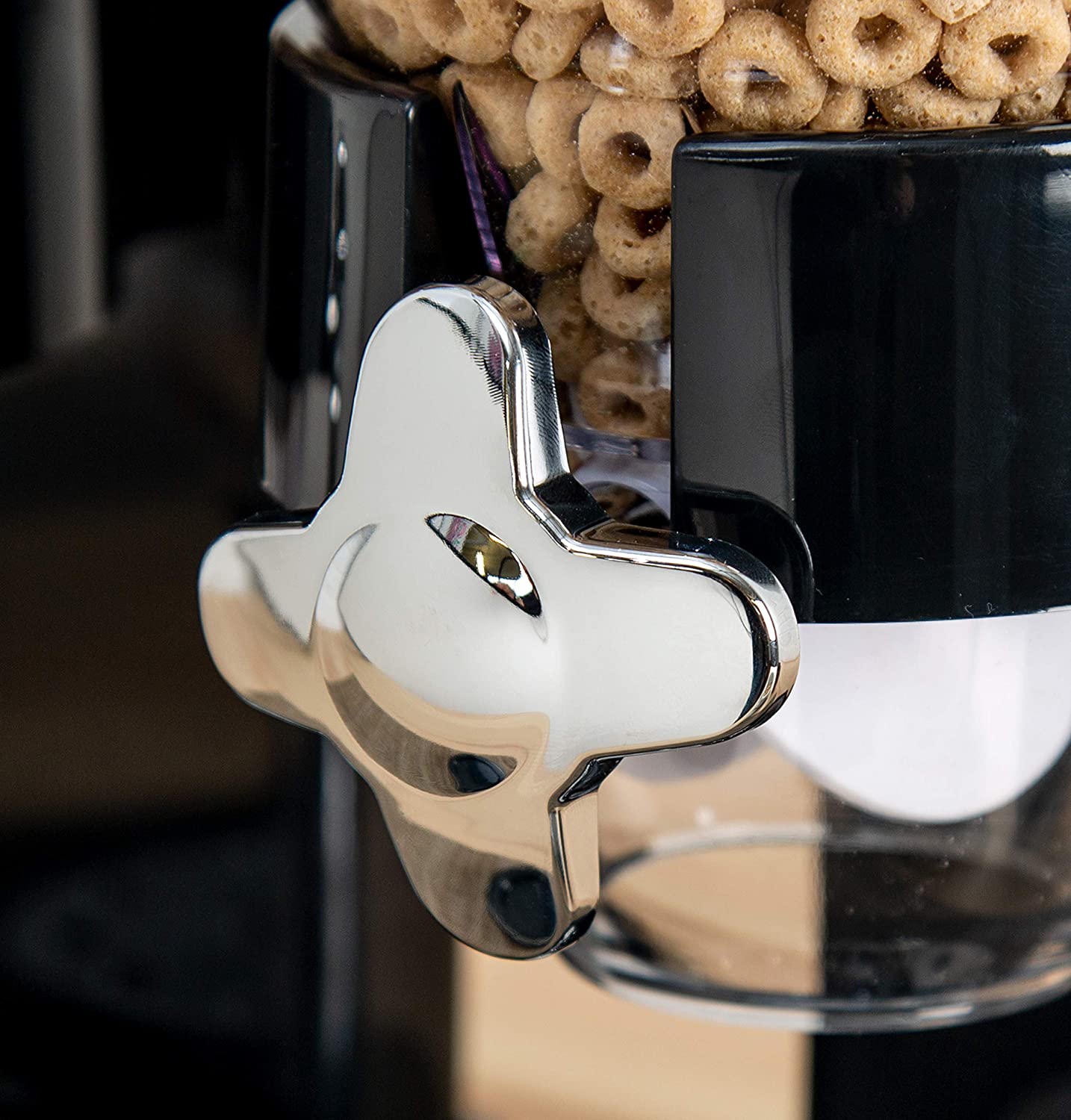 AJ Double Cereal Dispenser, Cereal Dispenser with 2 Containers of 500ml, Black