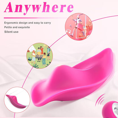 SMD Mini Wearable Clit Vibrator, Ασύρματη χρήση με Χειριστήριο, 12 Vibrating Modes, Pink