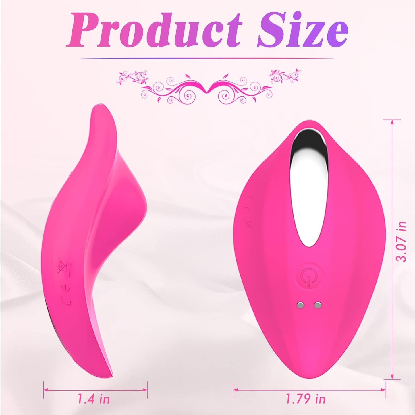 SMD Mini Wearable Clit Vibrator, Ασύρματη χρήση με Χειριστήριο, 12 Vibrating Modes, Pink
