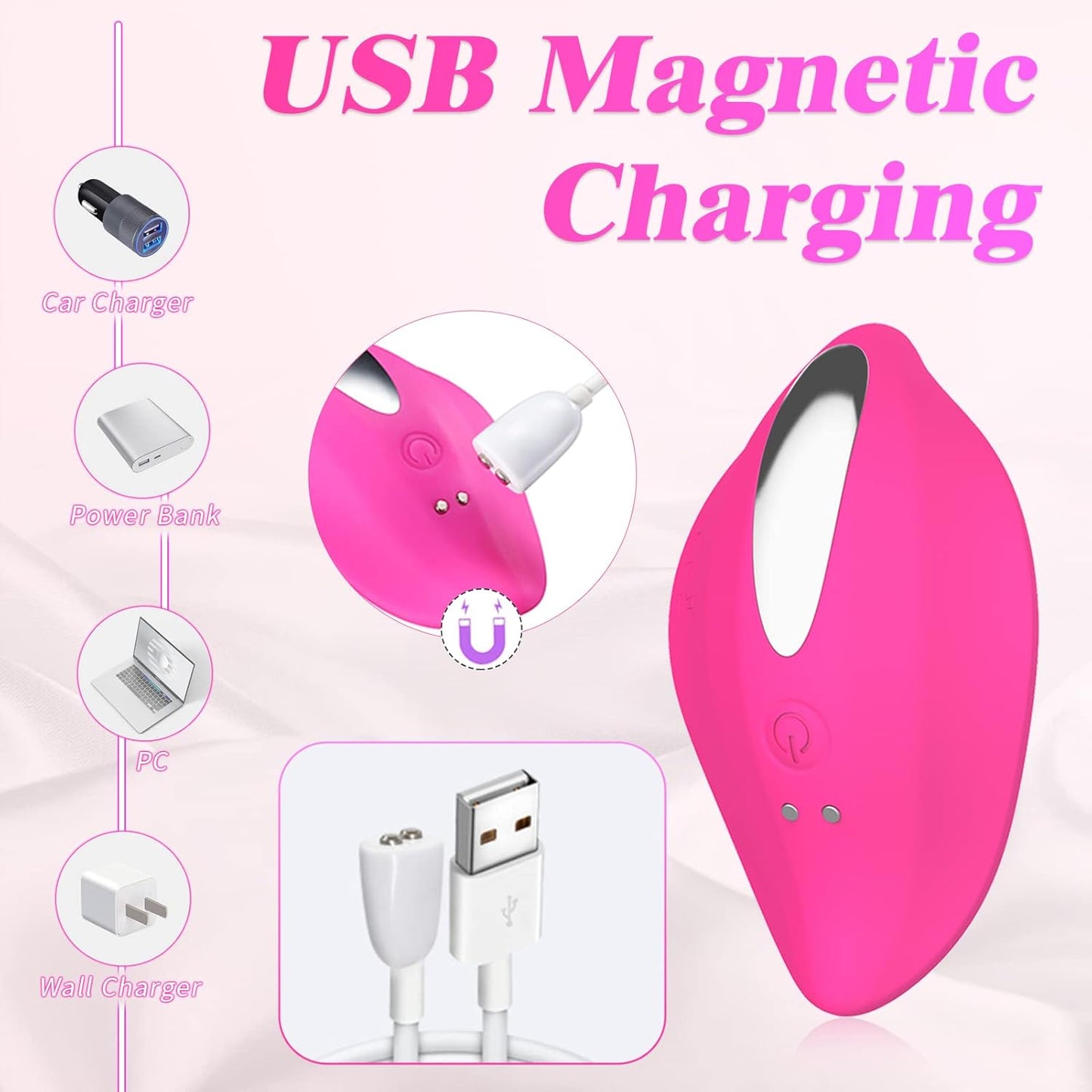 SMD Mini Wearable Clit Vibrator, Ασύρματη χρήση με Χειριστήριο, 12 Vibrating Modes, Pink