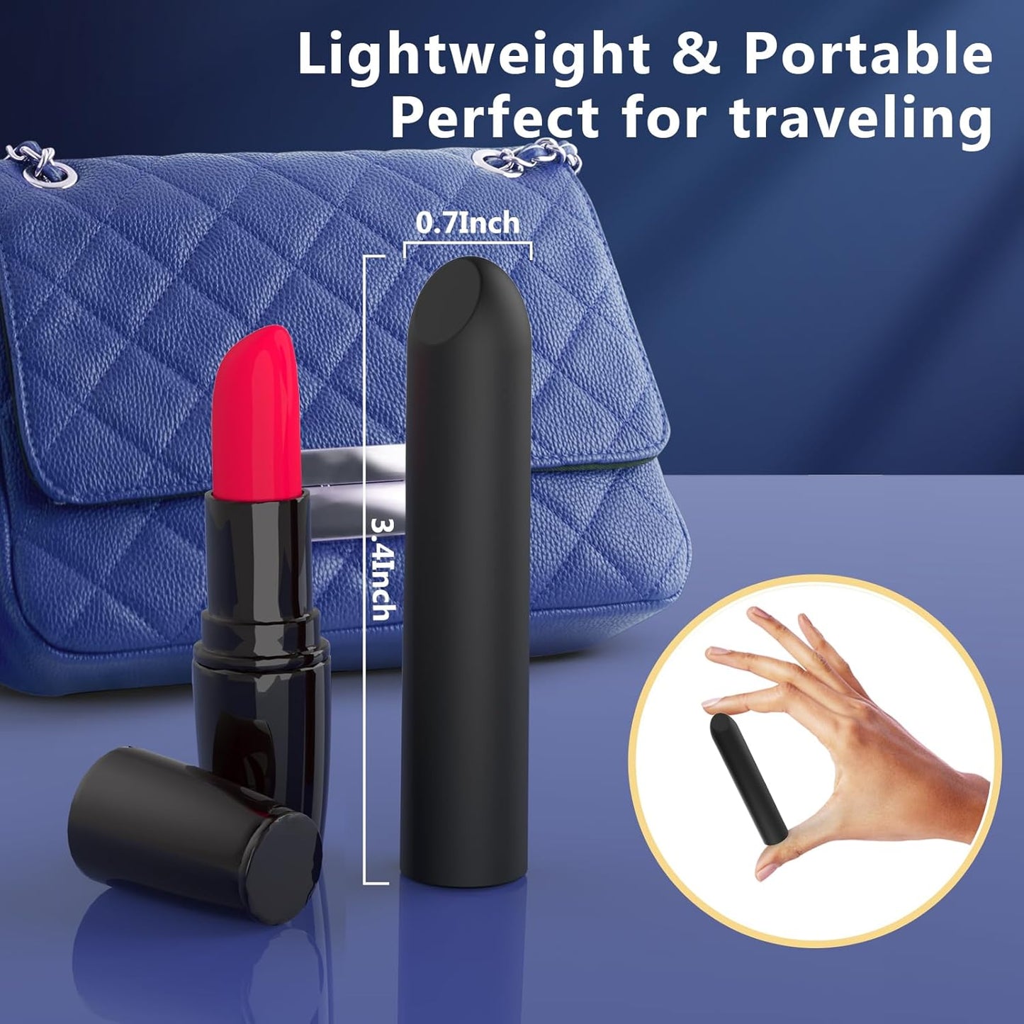 SMD Lipstick Vibrator for G spot, Clitoral & Anal stimulation, Ασύρματος με 10 επιλογές Δόνησης, Black
