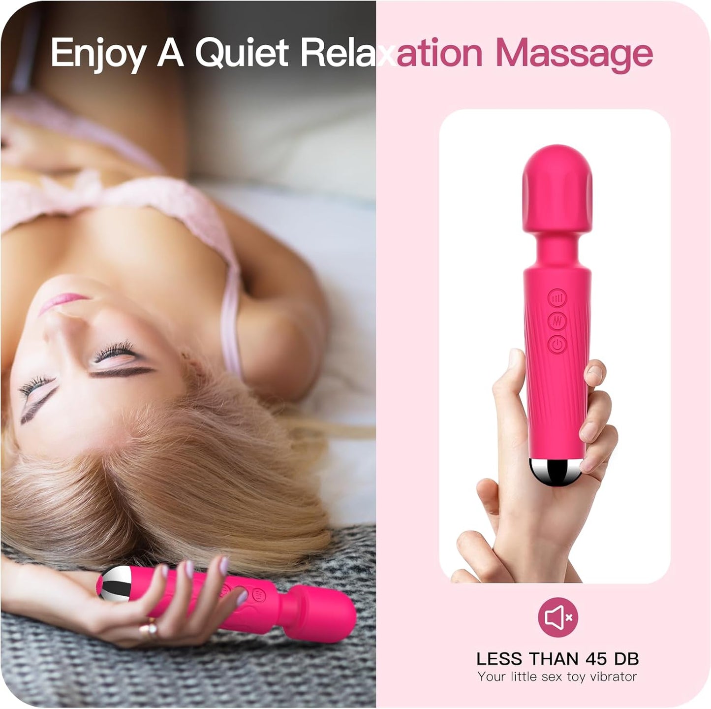SMD Vibrator Wand, Ασύρματος Κλειτοριδικός δονητής, 20 Vibrations & 8 intensities, Pink