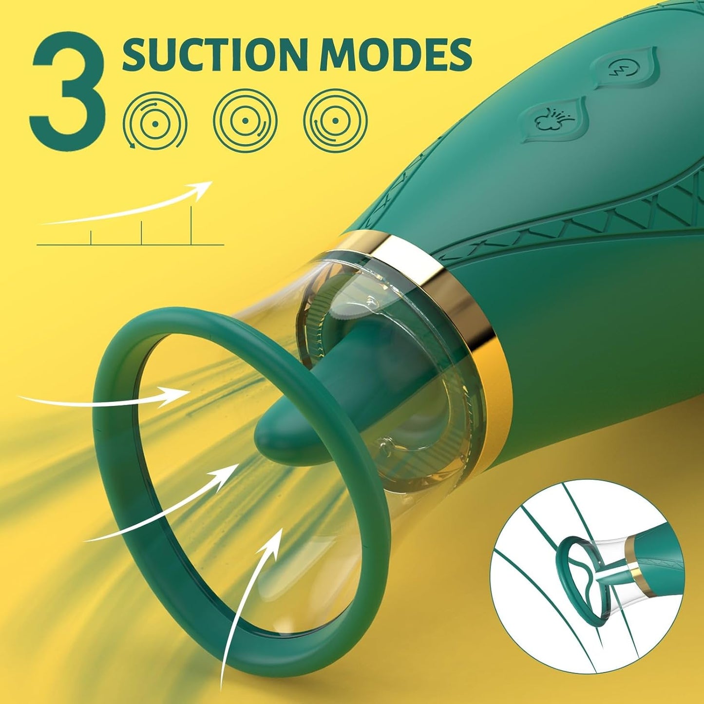 SMD Clitoral Sucking and Licking Vibrator, Αναρροφητής Κλειτορίδας με Γλώσσα, Green