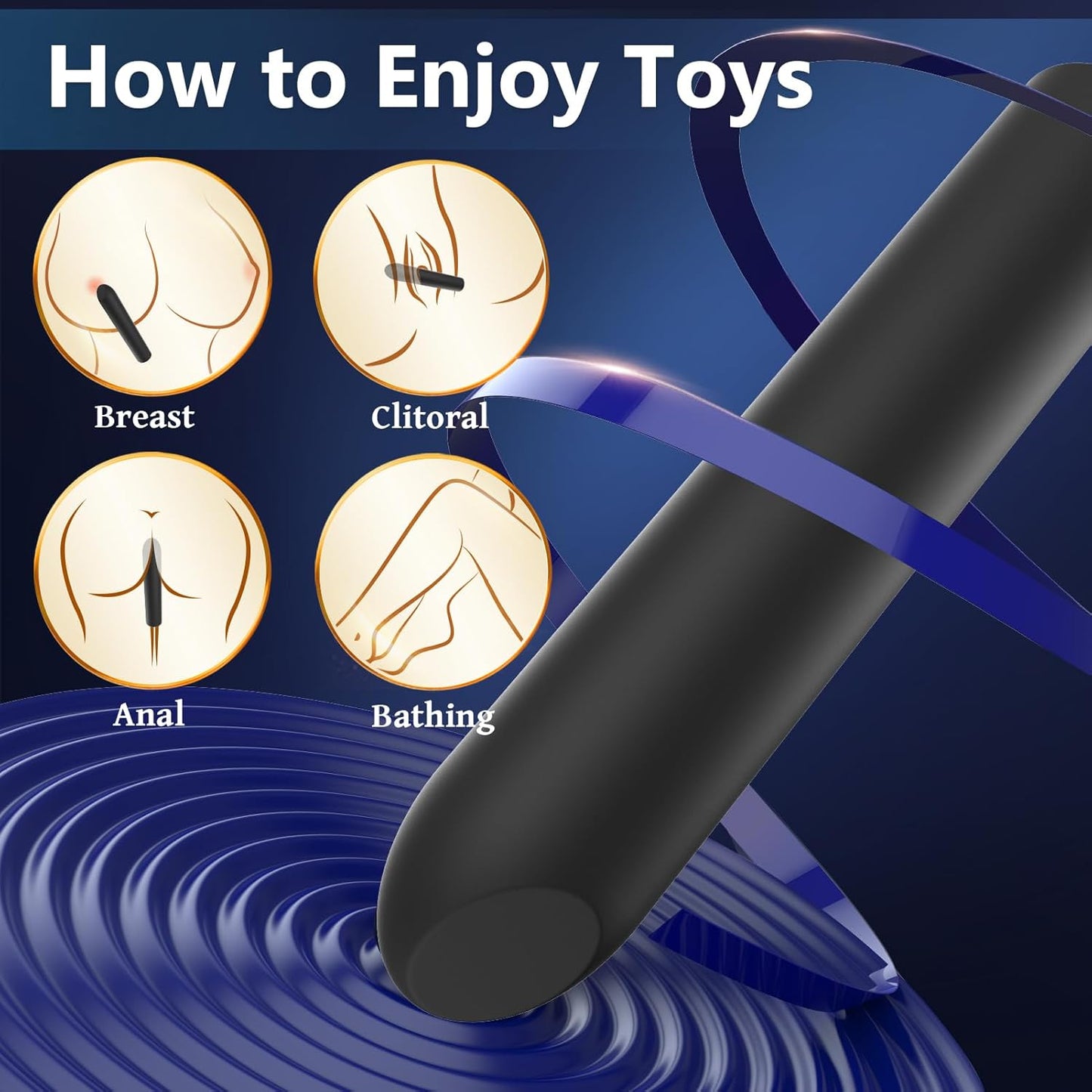 SMD Lipstick Vibrator for G spot, Clitoral & Anal stimulation, Ασύρματος με 10 επιλογές Δόνησης, Black