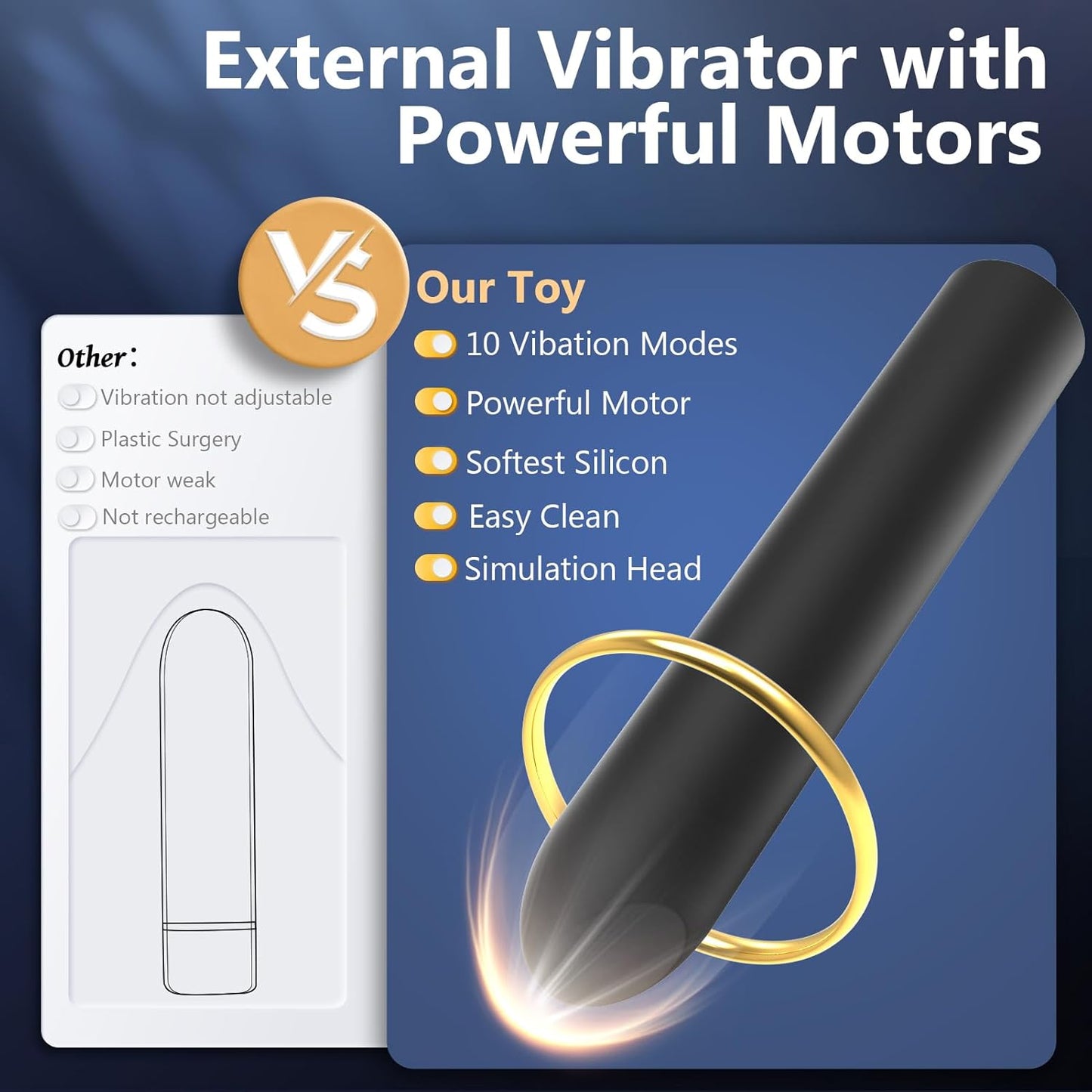 SMD Lipstick Vibrator for G spot, Clitoral & Anal stimulation, Ασύρματος με 10 επιλογές Δόνησης, Black
