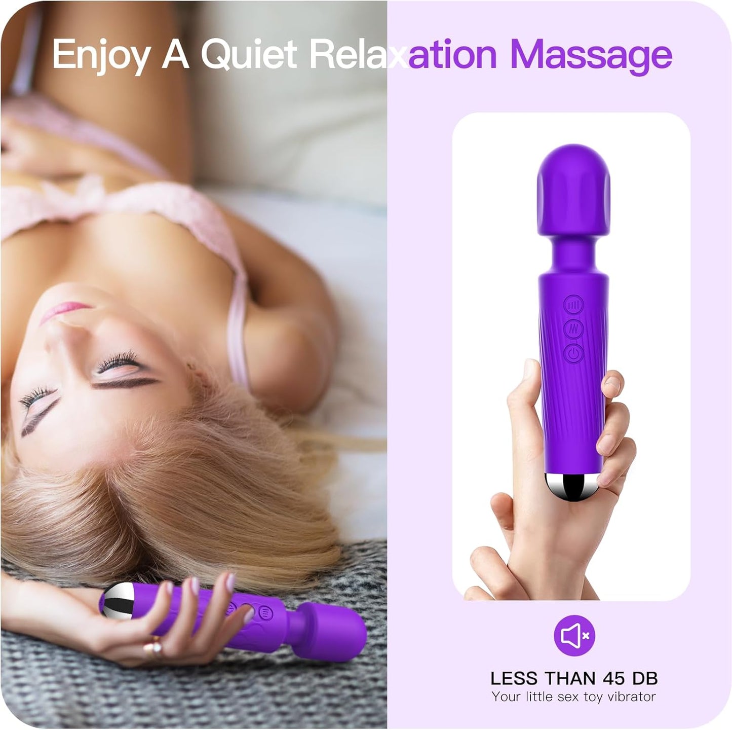 SMD Vibrator Wand, Ασύρματος Κλειτοριδικός δονητής, 20 Vibrations & 8 intensities, Purple