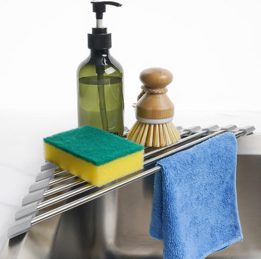 AJ Kitchen Sink Corner Organizer, Collapsible Corner Organizer for Sink