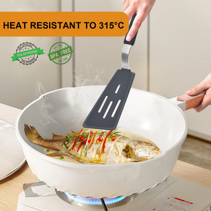 AJ Silicone Spatula Turner, Non-stick Cooking Spatulas with Resistance to up to 315 °C, Set of 3