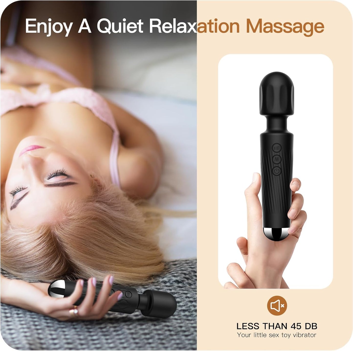 SMD Vibrator Wand, Ασύρματος Κλειτοριδικός δονητής, 20 Vibrations & 8 intensities, Black