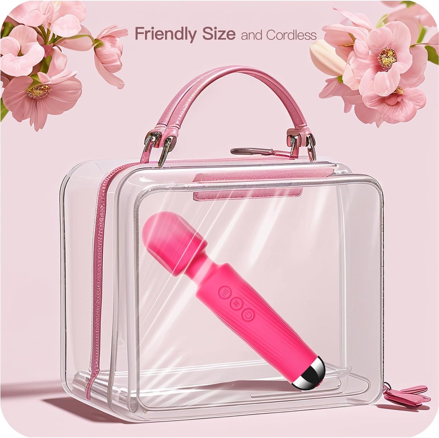 SMD Vibrator Wand, Ασύρματος Κλειτοριδικός δονητής, 20 Vibrations & 8 intensities, Pink