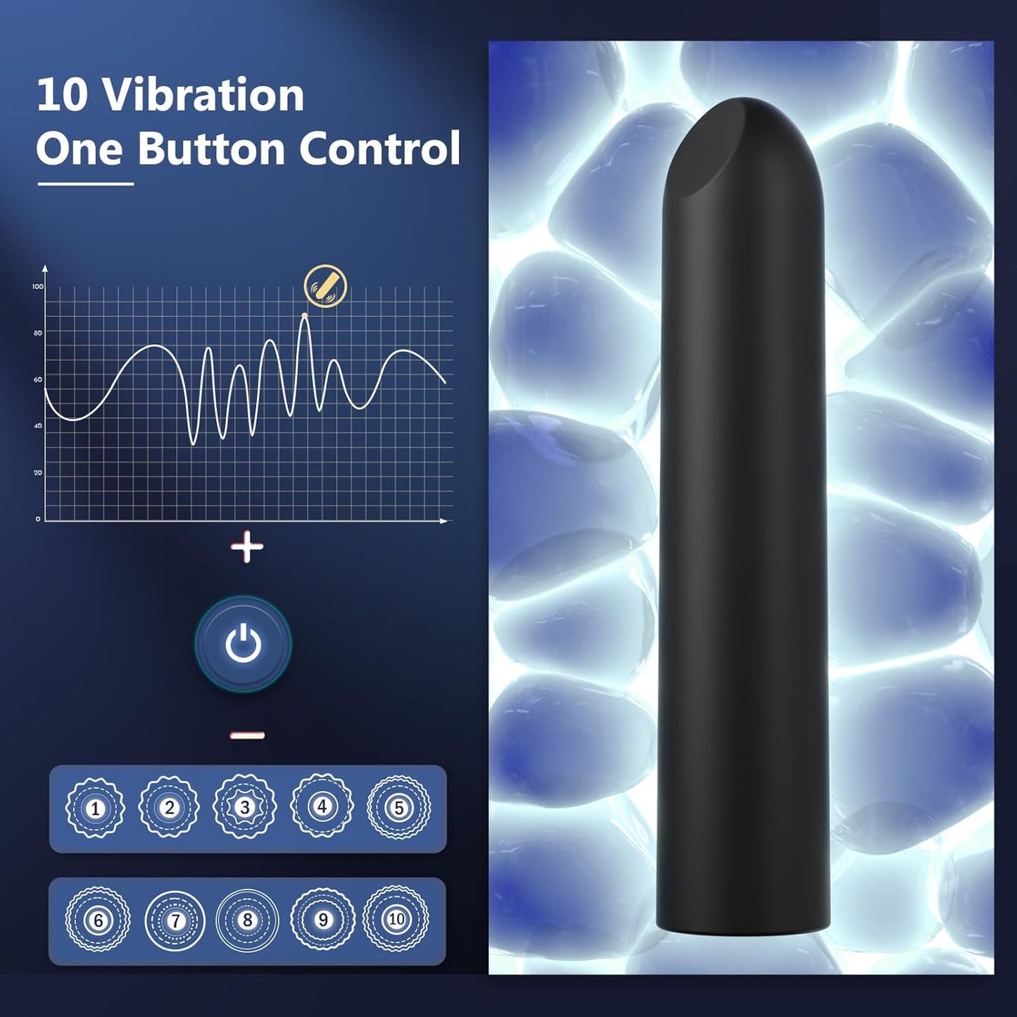 SMD Lipstick Vibrator for G spot, Clitoral & Anal stimulation, Ασύρματος με 10 επιλογές Δόνησης, Black