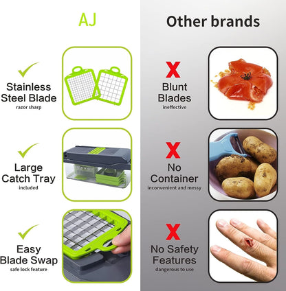 AJ 13-in-1 Multifunctional Vegetable Chopper Pro, Set of 13 pcs