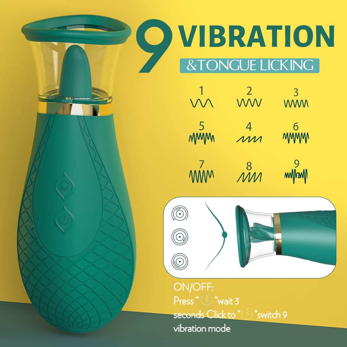SMD Clitoral Sucking and Licking Vibrator, Αναρροφητής Κλειτορίδας με Γλώσσα, Green