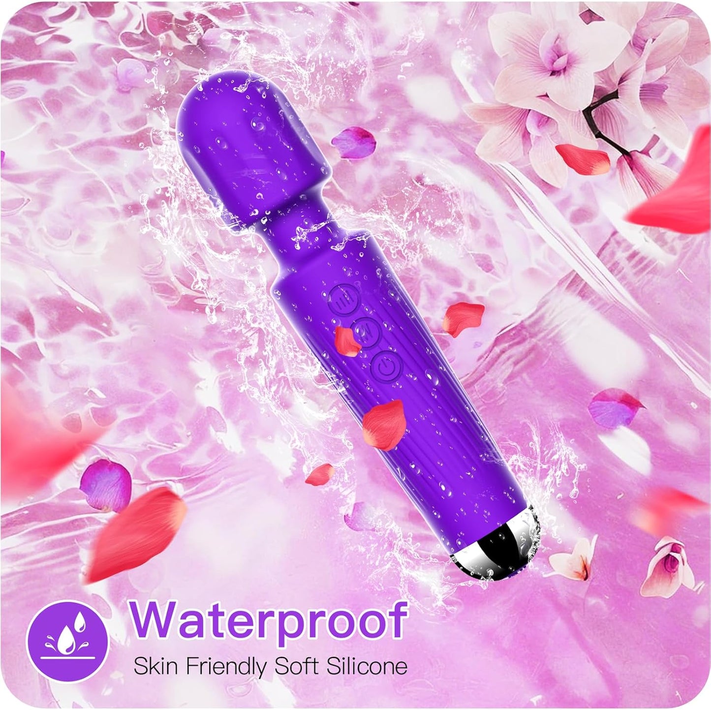 SMD Vibrator Wand, Ασύρματος Κλειτοριδικός δονητής, 20 Vibrations & 8 intensities, Purple