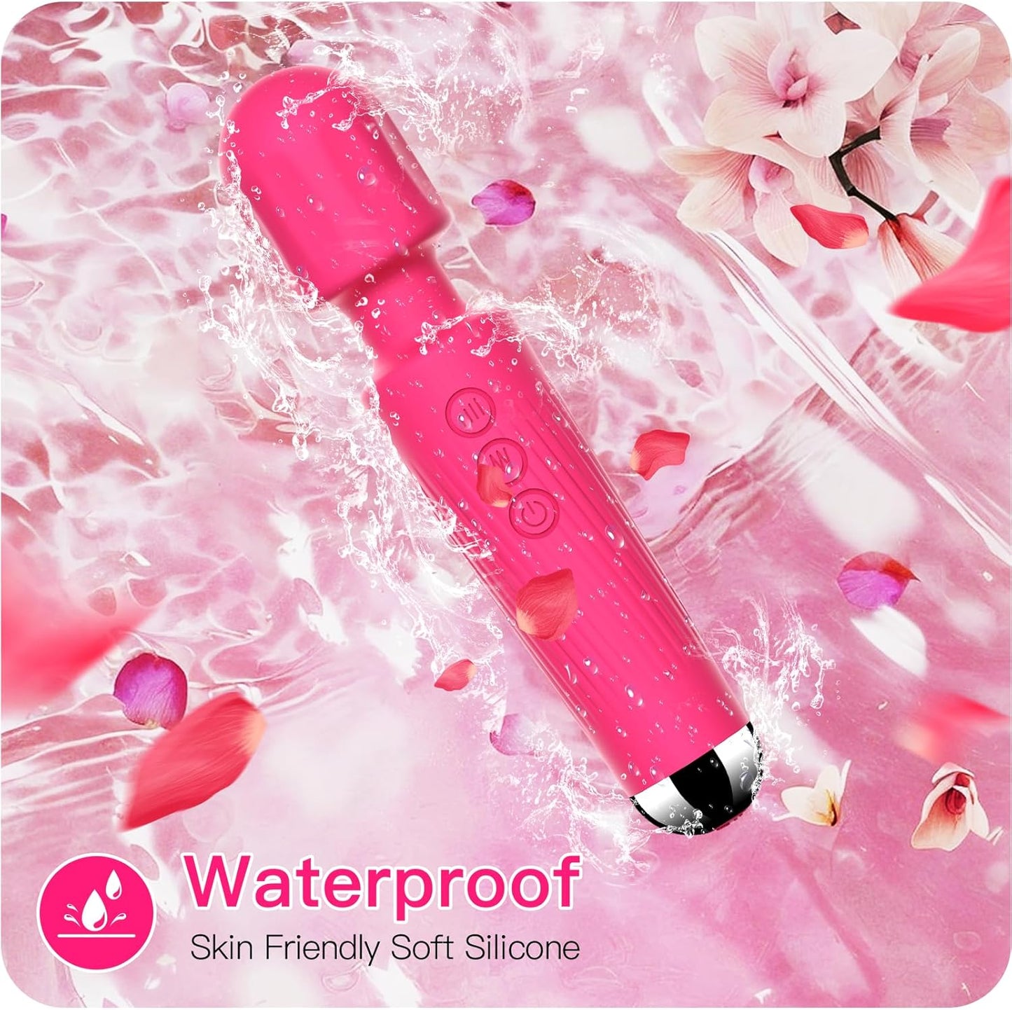SMD Vibrator Wand, Ασύρματος Κλειτοριδικός δονητής, 20 Vibrations & 8 intensities, Pink