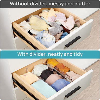 AJ 8-Pack Drawer Dividers, Adjustable Drawer Organisers, Set of 8pcs, 27-52 x 8cm