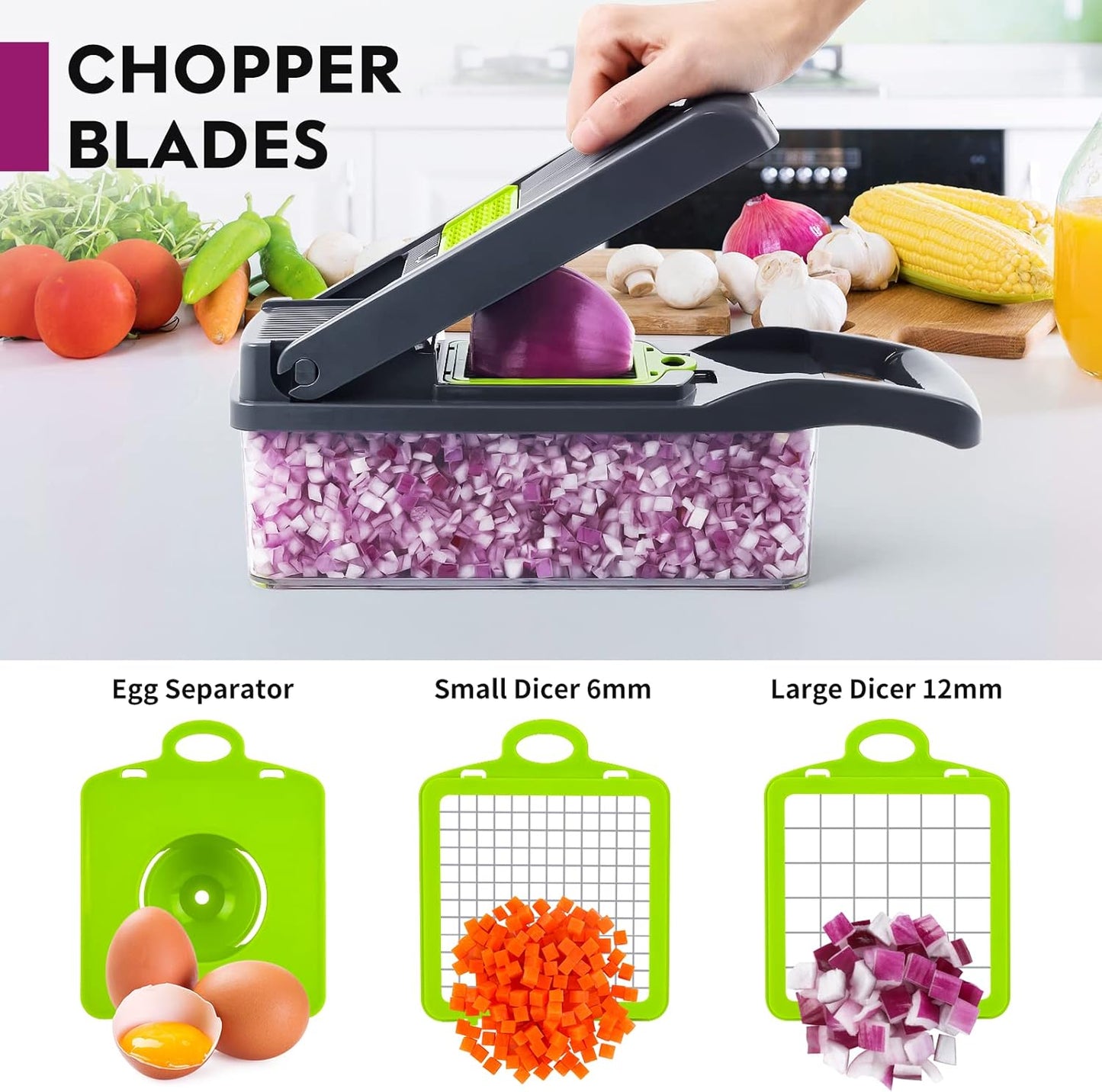 AJ 13-in-1 Multifunctional Vegetable Chopper Pro, Set of 13 pcs