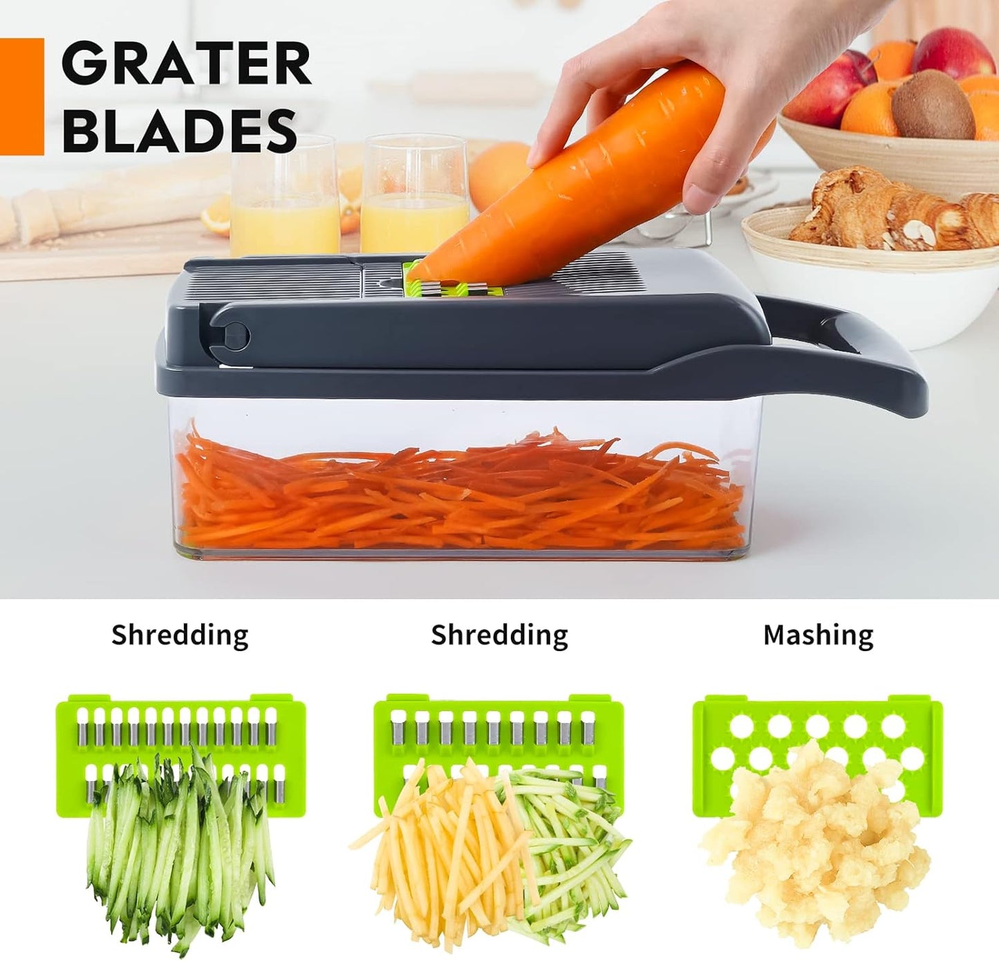 AJ 13-in-1 Multifunctional Vegetable Chopper Pro, Set of 13 pcs