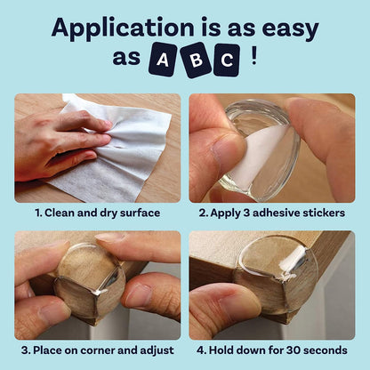 AJ 30-Pack Corner Protector for Baby, Corner Protectors with Sticker, Set of 30pcs, Transparent