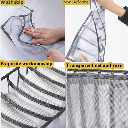 AJ 5-Pack Wardrobe Clothes Organizer, Storage Case for Clothes & Underwear Fabric, Set of 5, Grey