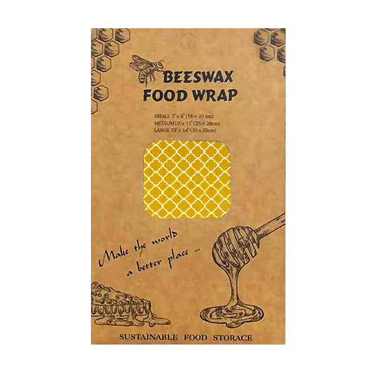 AJ 6-Pack Beeswax Food Wrap Organic, Food Wraps Set of 6 pcs in 3 Sizes (S+M+L), Honeycomb
