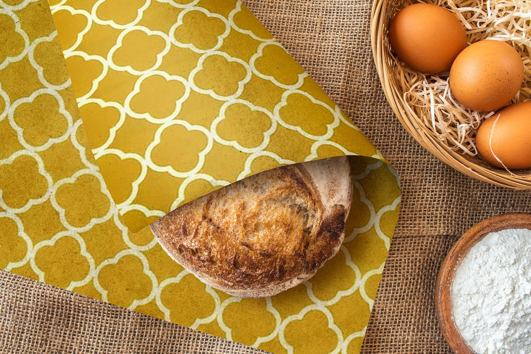 AJ 6-Pack Beeswax Food Wrap Organic, Food Wraps Set of 6 pcs in 3 Sizes (S+M+L), Honeycomb