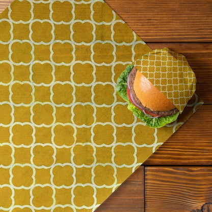 AJ 6-Pack Beeswax Food Wrap Organic, Food Wraps Set of 6 pcs in 3 Sizes (S+M+L), Honeycomb