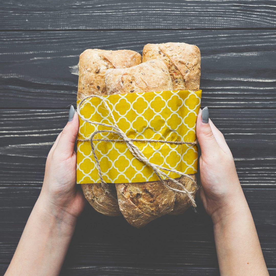 AJ 6-Pack Beeswax Food Wrap Organic, Food Wraps Set of 6 pcs in 3 Sizes (S+M+L), Honeycomb