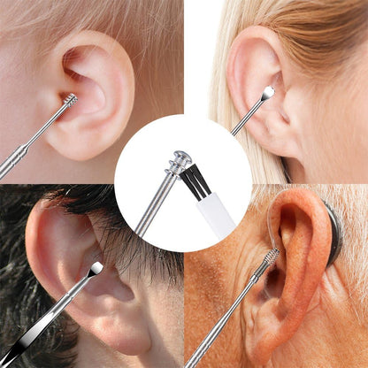 AJ 7 pcs Earwax Removal Kit, Set of 7 Ear Cleaning Tools, with Case, Silver