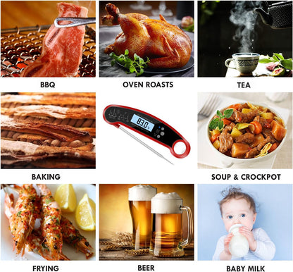 AJ Digital Meat Thermometer, Digital Cooking Thermometer with Spike and Illuminated Display