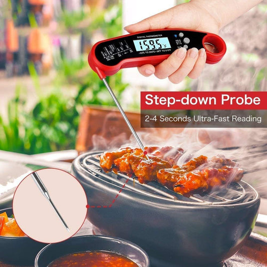 AJ Digital Meat Thermometer, Digital Cooking Thermometer with Spike and Illuminated Display