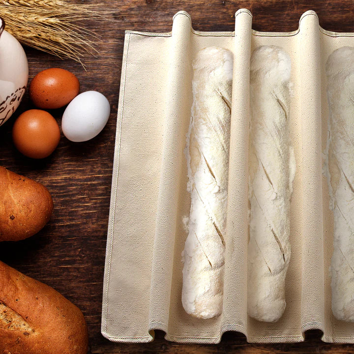 AJ Dough Bread Couche Cloth, Baking Cloth 90 x 60cm, for resting Dough / Baguettes, with Couche