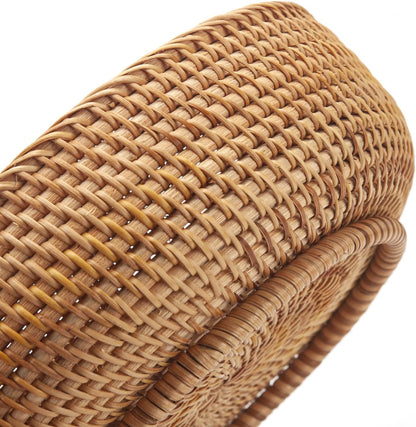 AJ Natural Rattan Storage Baskets Round, Storage Baskets Round, Set of 3pcs, Natural Brown