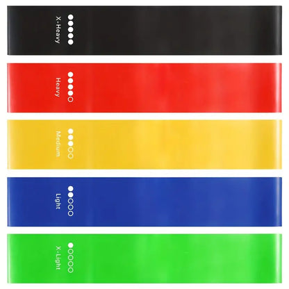AJ Resistance Bands, Λάστιχα Γυμναστικής για Ισομετρικές Ασκήσεις, Yoga & Pilates, Σετ των 5 (Διάφορα Επίπεδα Αντίστασης)