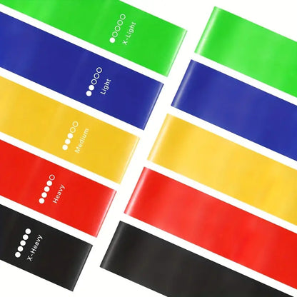 AJ Resistance Bands, Λάστιχα Γυμναστικής για Ισομετρικές Ασκήσεις, Yoga & Pilates, Σετ των 5 (Διάφορα Επίπεδα Αντίστασης)