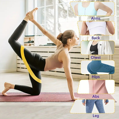 AJ Resistance Bands, Λάστιχα Γυμναστικής για Ισομετρικές Ασκήσεις, Yoga & Pilates, Σετ των 5 (Διάφορα Επίπεδα Αντίστασης)
