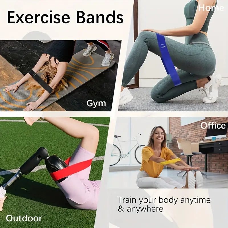 AJ Resistance Bands, Λάστιχα Γυμναστικής για Ισομετρικές Ασκήσεις, Yoga & Pilates, Σετ των 5 (Διάφορα Επίπεδα Αντίστασης)