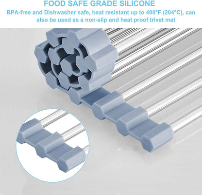 AJ Roll Up Dish Drying Rack, Αναδιπλούμενος Στεγνωτήρας Πιάτων για Νεροχύτη Κουζίνας