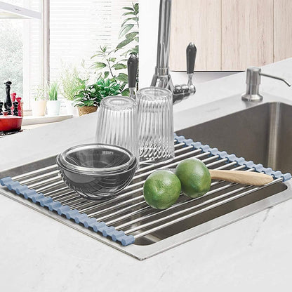 AJ Roll Up Dish Drying Rack, Αναδιπλούμενος Στεγνωτήρας Πιάτων για Νεροχύτη Κουζίνας