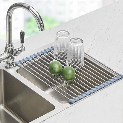 AJ Roll Up Dish Drying Rack, Αναδιπλούμενος Στεγνωτήρας Πιάτων για Νεροχύτη Κουζίνας