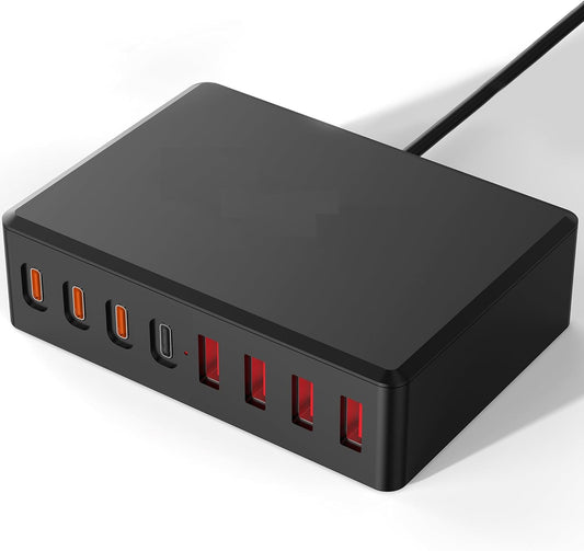 AJ Sparkit 8PD, 100W Charging Hub 8 Θυρών, με 4 Θύρες USB-C & 4 Θύρες USB-A, με Power Delivery 3.0, Black