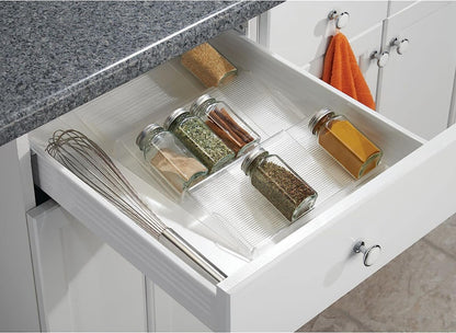 AJ Spice Drawer Organizer, 3 Place Spice Rack for Drawer / Cabinet Organizer, 42 x 18-37cm extendable