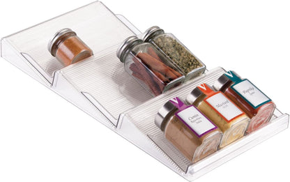 AJ Spice Drawer Organizer, 3 Place Spice Rack for Drawer / Cabinet Organizer, 42 x 18-37cm extendable