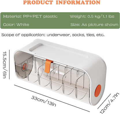 AJ Wall Mounted Underwear Storage Box, Wall Mounted Underwear & Accessories Case, 6 Places