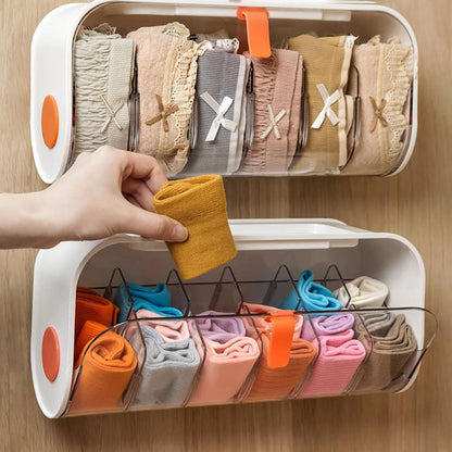 AJ Wall Mounted Underwear Storage Box, Wall Mounted Underwear & Accessories Case, 6 Places