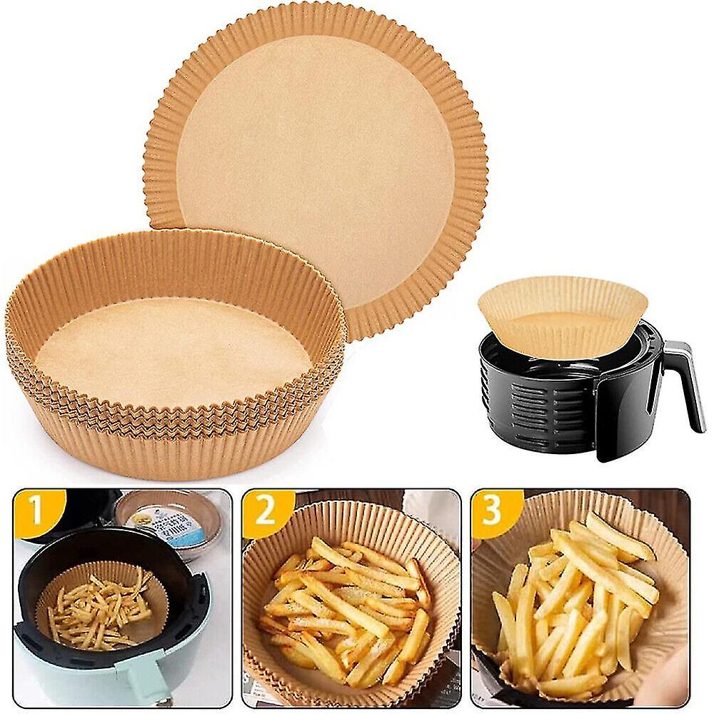 AJ Air Fryer Disposable Paper Liner Round, Non-stick Baking Papers for Air Fryer 23cm Round, Set of 100pcs