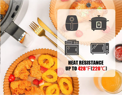AJ Air Fryer Disposable Paper Liner Round, Non-stick Baking Papers for Air Fryer 16cm Round, Set of 50pcs