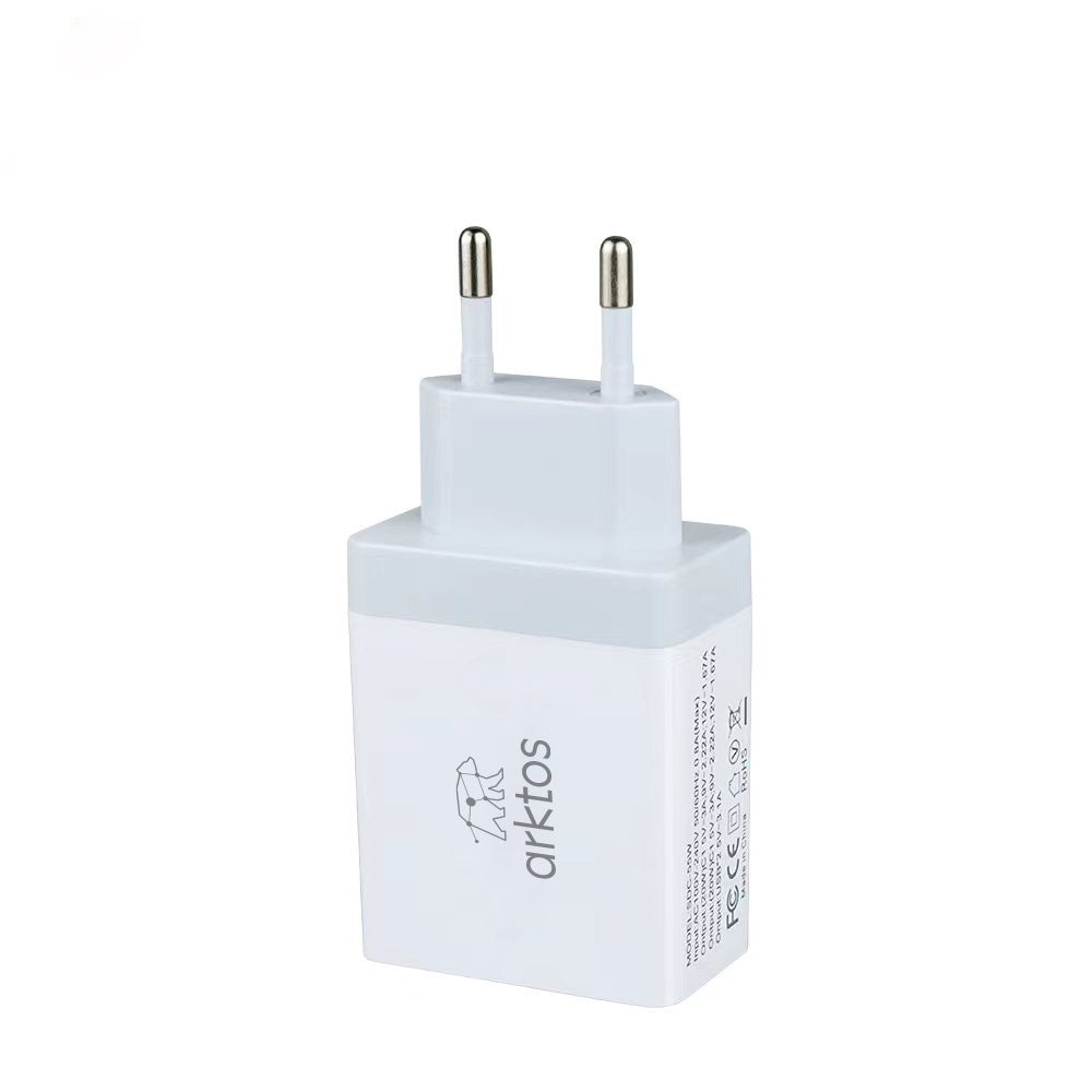 Arktos HyperCharge Quattro 55W, 4-Port 55W Wall Charger with Power Delivery / QC3.0 & PPS, WhiteArktos HyperCharge Quattro 55W, 4-Port Wall Charger 55W with Power Delivery / QC3.0 & PPS, White